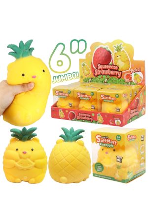 JUMBO 6 Inch Pineapple Hamster TPR Squishy - PVC Box