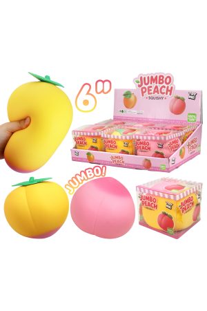 JUMBO 6 Inch Peach Slime Filled TPR Squishy w/ Display Box