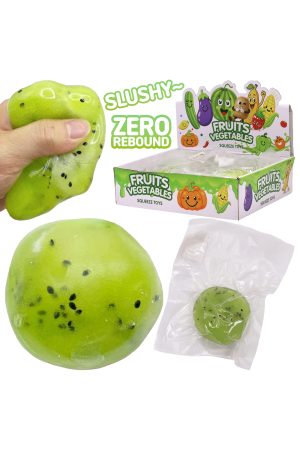 Green Kiwi Granular Slushy Filled Zero Rebound TPR Squishy