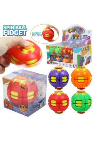 Press-and-Release Colorful Spinning Ball Fidget Sensory Toy