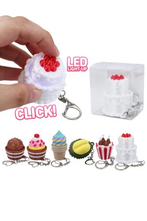 Food 3D Print LED Light-Up Clicky Keycap Fidget Toy Keychain