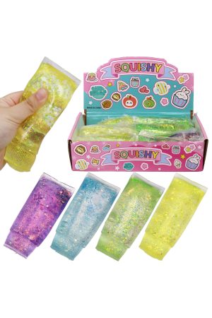 Squeeze Tube Iridescent Glitter Sugar Maltose TPR Squishy