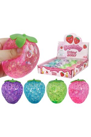 Strawberry Glittery Maltose Putty Filled Squishy