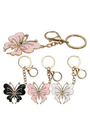 Butterfly Bling Rhinestone Colorful Enamel Alloy Keychain