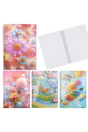 Flower Variety Iridescent A5 Spiral Bound Notebook - 12 Pcs