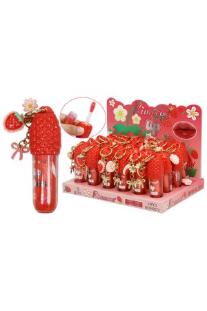 Raspberry Strawberry Charm Shimmery Tinted Lip Gloss - 24 Pc