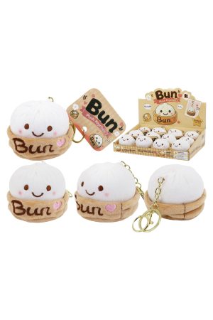 Bao Bun Dumpling and Steamer Fuzzy Soft Plush Doll Keychain