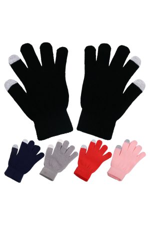 Solid Colored Touch Screen Compatible Cable Knit Gloves