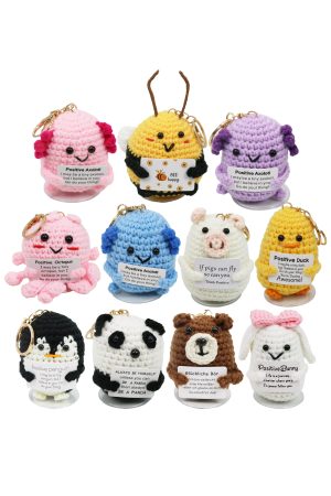 Emotional Support Assorted Animals Crochet Keychain w/ Stand