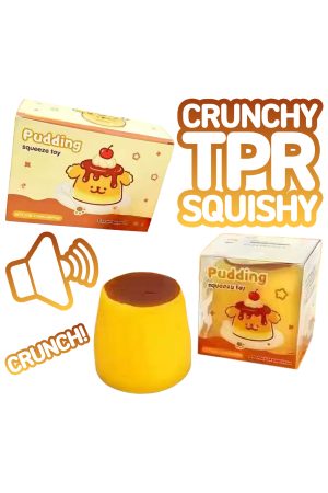 Pudding Zero Rebound TPR Crunchy Bead Slime Filled Squishy