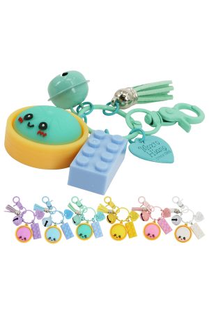 Cute Pastel Bao Bun Dumpling Block Charm Keychain Cluster