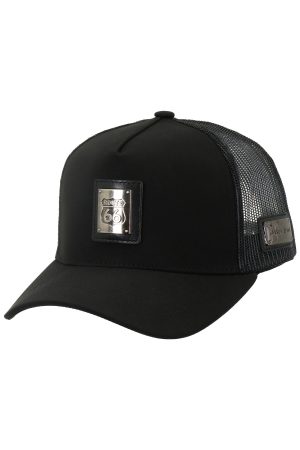 Route 66 Metal Badge Neoprene Trucker Hat