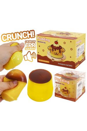 Pudding Zero Rebound TPR Crunchy Bead Slime Filled Squishy