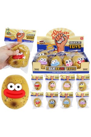 Goofy Smile Potato Soft Fluffy Slime Filled TPR Squishy Bag
