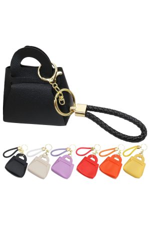 Mini Solid Color Handbag Rope Lanyard Key Chain