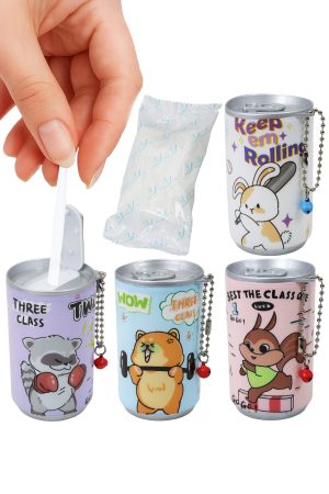Motivated Animals Soda Pop Can Mini Wet Wipes Key Chain