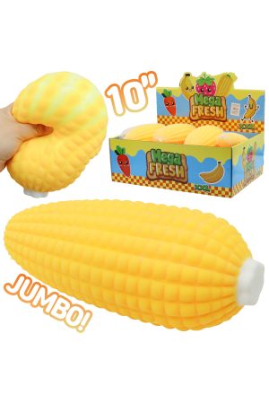 JUMBO 10 Inch Yellow Corn Cob Slime Filled Squishy Toy