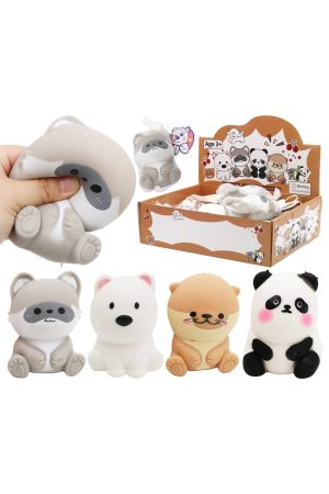 Cute Animals Soft Fluffy Slime Filled TPR Scented Squishy