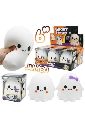 JUMBO 6 Inch Halloween Ghost Fluffy Slime Filled Squishy