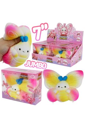 JUMBO 7 Inch Butterfly Fluffy Slime Filled TPR Squishy