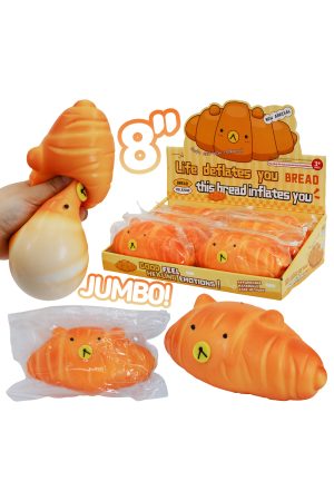 JUMBO 8 Inch Croissant Bear Fluffy Slime Filled TPR Squishy