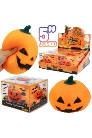 JUMBO 5.5 Inch Jack-o-Lantern Fluffy Slime Filled Squishy