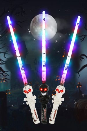 Spooky Halloween Skull Light-Up Sword Wand LED Sound Toy