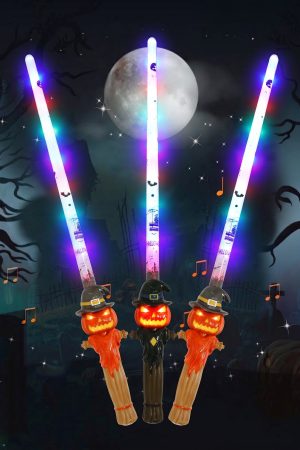 Spooky Halloween Pumpkin Light-Up Sword Wand LED Sound Toy