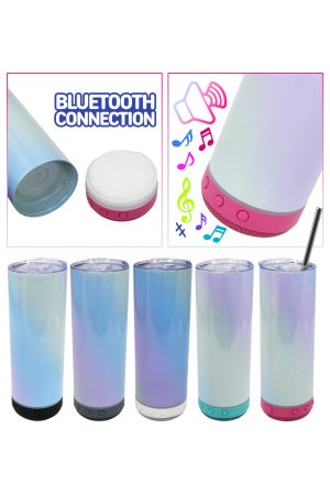 Shimmery Ombre Tumbler w/ Bluetooth Speaker