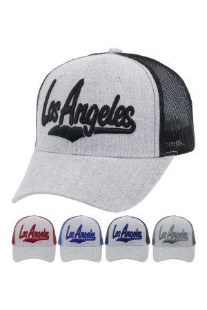 Los Angeles Logo Heathered Front Trucker Hat