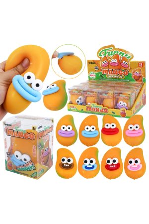 Goofy Smile Mango Fluffy Slime Filled TPR Squishy Toy