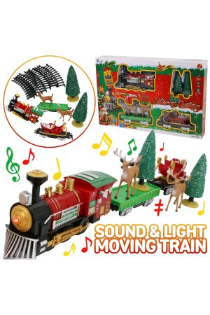 12-Piece Christmas Train Electric LED Light-Up Sound Toy Set