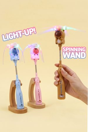 Cute Capybara Spinning Windmill LED Light-Up Sound Wand Toy