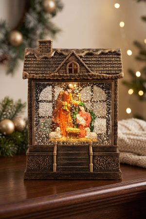 Nativity Scene Christmas Glittering Light-Up LED Lantern