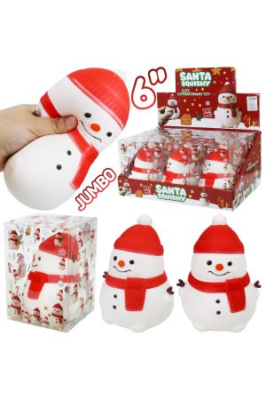 JUMBO 6 Inch Cute Snowman Fluffy Slime Filled Squishy Toy