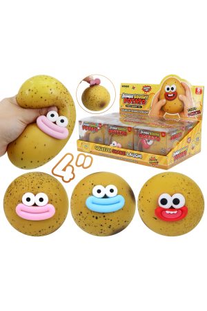 BIG Goofy Smile Potato Bun Fluffy Slime Filled Squishy