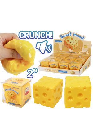 Cheese Zero Rebound TPR Crunchy Bead Slime Filled Squishy