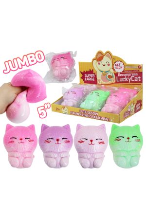 BIG 5 Inch Kitty Cat Soft Fluffy Slime Filled Squishy Bag