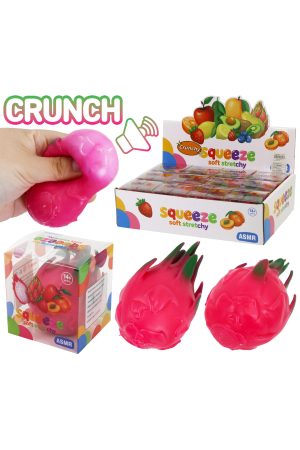 Pink Dragon Fruit Crunchy Bead Soft Slime Filled TPR Squishy