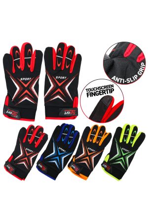 X Graphic Print Anti-Slip Bead Screen Compatible Ski Gloves