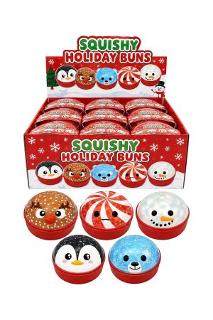 Cute Christmas Bao Bun Dumpling Slime Filled TPR Squishy