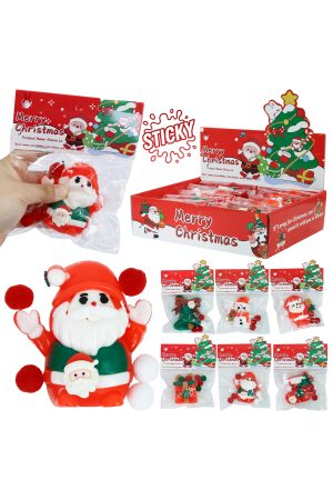 Christmas Sticky Mochi Squishy Sprinkles Pom Pom Bag