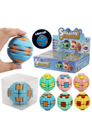 Press-and-Release Light-Up Colorful Spinning Fidget Ball