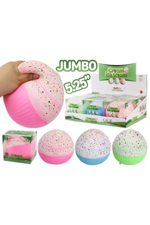 JUMBO BIG 5 Inch Cupcake Fluffy Slime Filled TPR Squishy