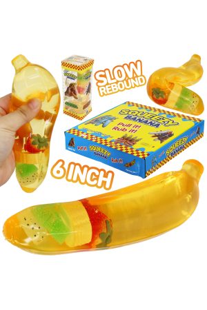6 Inch Clear Thick Maltose Banana Fruit Slow Rebound Squishy