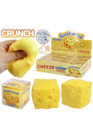 Cheese Zero Rebound TPR Crunchy Bead Slime Filled Squishy