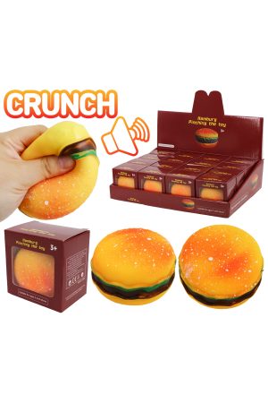 Hamburger Crunchy Bead Slime Filled TPR Squishy