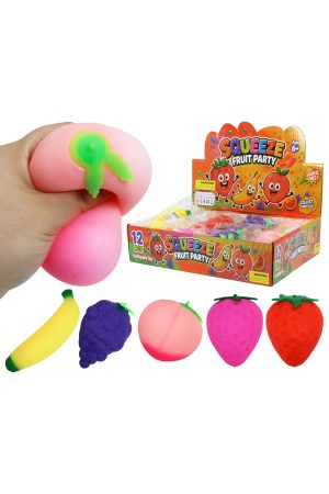 Assorted Fruits Soft Fluffy Slime Filled TPR Squishy
