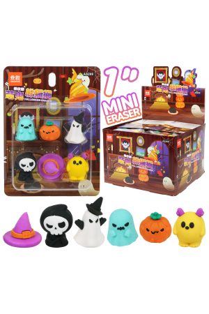 6-Count 3D Halloween Characters TPR Eraser Collection