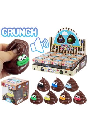 Goofy Smile Poop Crunchy Bead Slime Filled TPR Squishy Toy